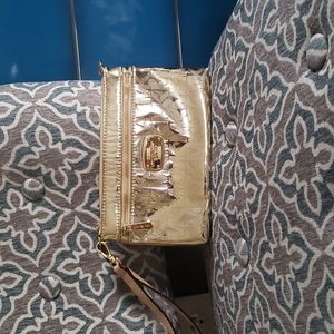 Gold MK signature wristlet clutch wallet